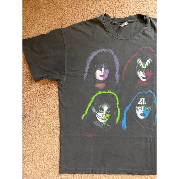 Hanes T Shirt Men XL Black Kiss Band Rock ConcertGraphic Tee Vintage 90 - Picture 3 of 8